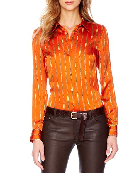 michael kors ss knits orange|Michael Kors orange shirt.